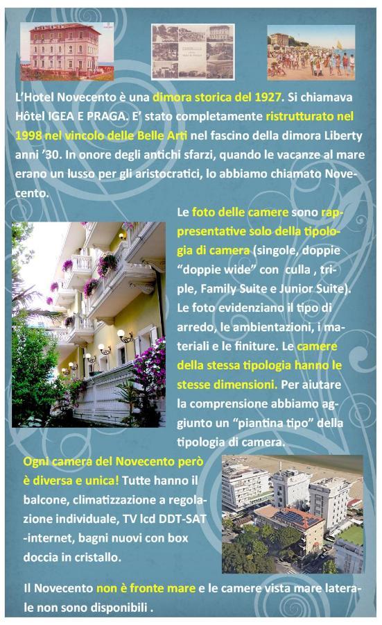 Novecento Suite Hotel Riccione Esterno foto